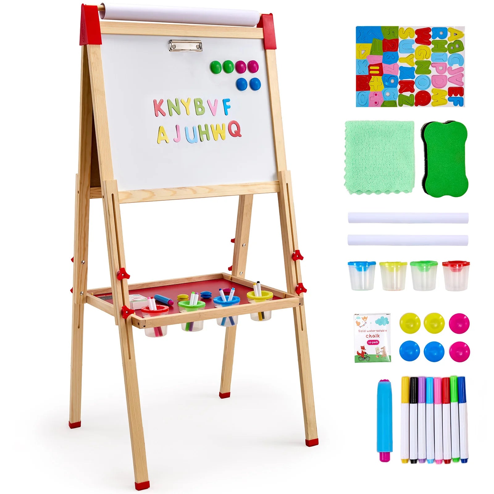 SucceBuy Children Magnetic Drawing Board — Double-Sided Wooden Art Easel