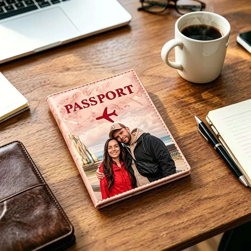 Custom Photo Passport Cover — Durable Travel Document Holder with Card Slots