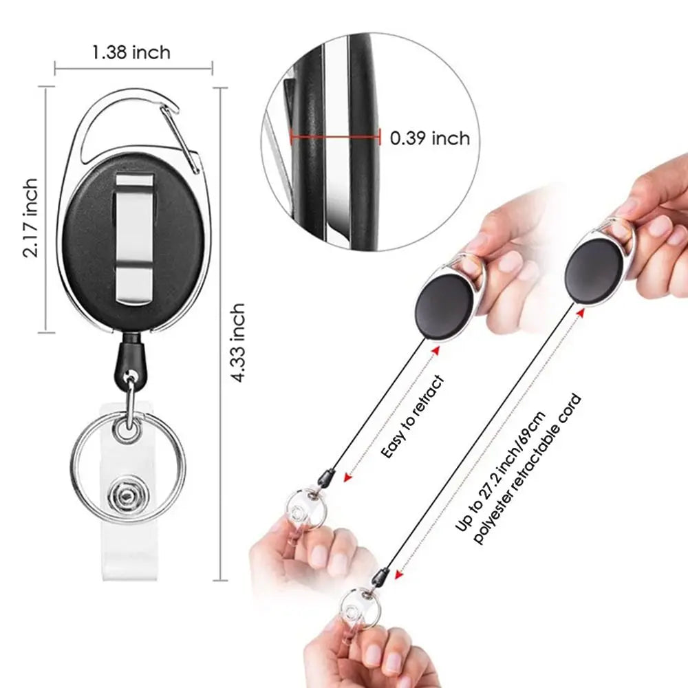 Retractable Badge Holder — Heavy Duty ID Clip with 69cm Cord