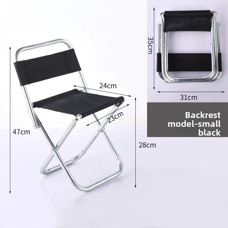 Folding Outdoor Fishing Chair — Portable Seat with Retractable Backrest