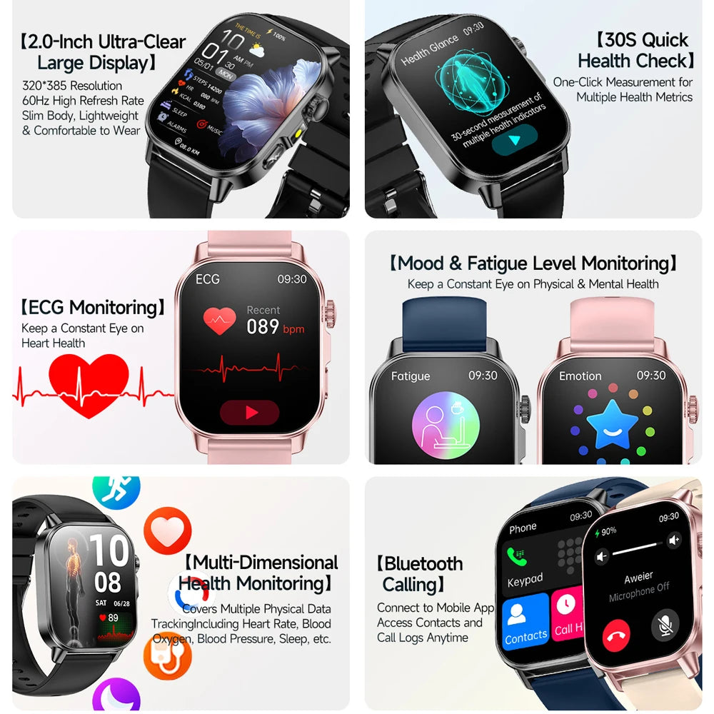 ChiBear Professional Health Smartwatch — ECG, Blood Pressure & Body Analysis