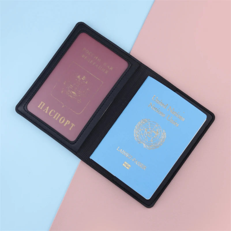 PU Leather Passport Cover — Slim Travel Wallet with Card Holders