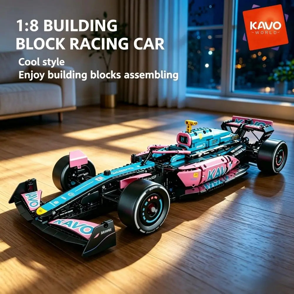KAVOWORLD 1:8 Formula Racing Car Building Kit — Mechanical Technical Model Set
