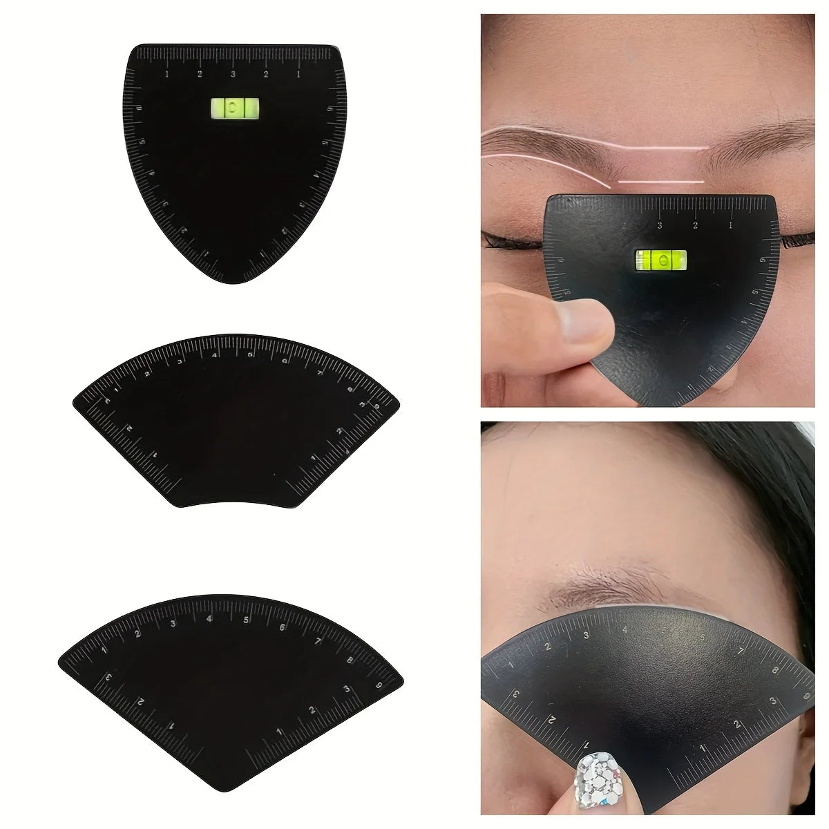 ZXZZS Eyebrow Stencil Kit — Precision Shaping Templates with Measuring Ruler