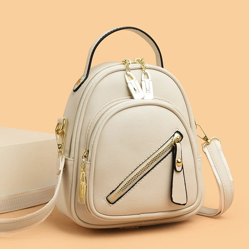 badiman Luxury Mini Leather Backpack — Stylish Small Shoulder Bag for Women