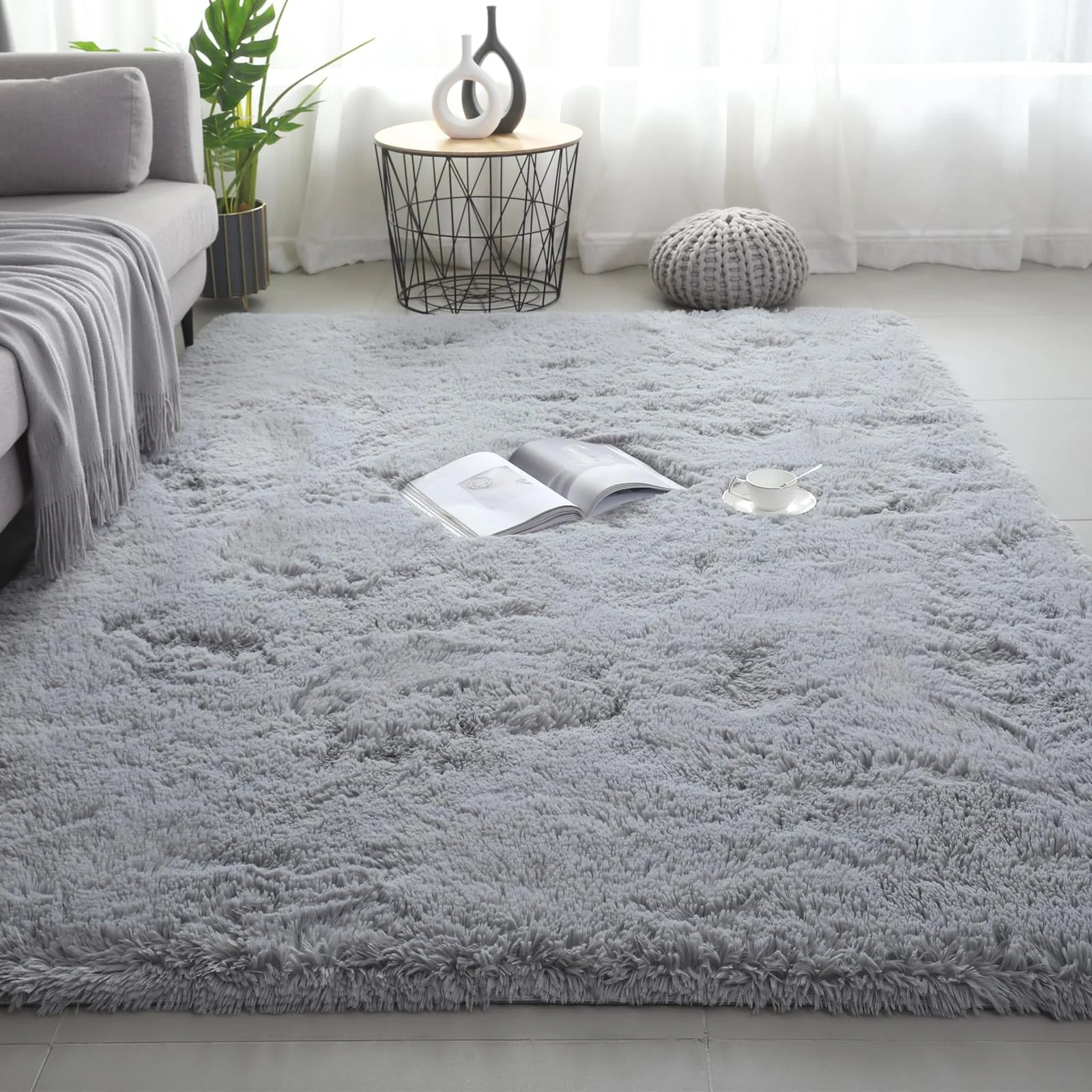 VIKAMA Ultra-Soft Puffy Rug — Plush Floor Mat for Bedroom & Nursery