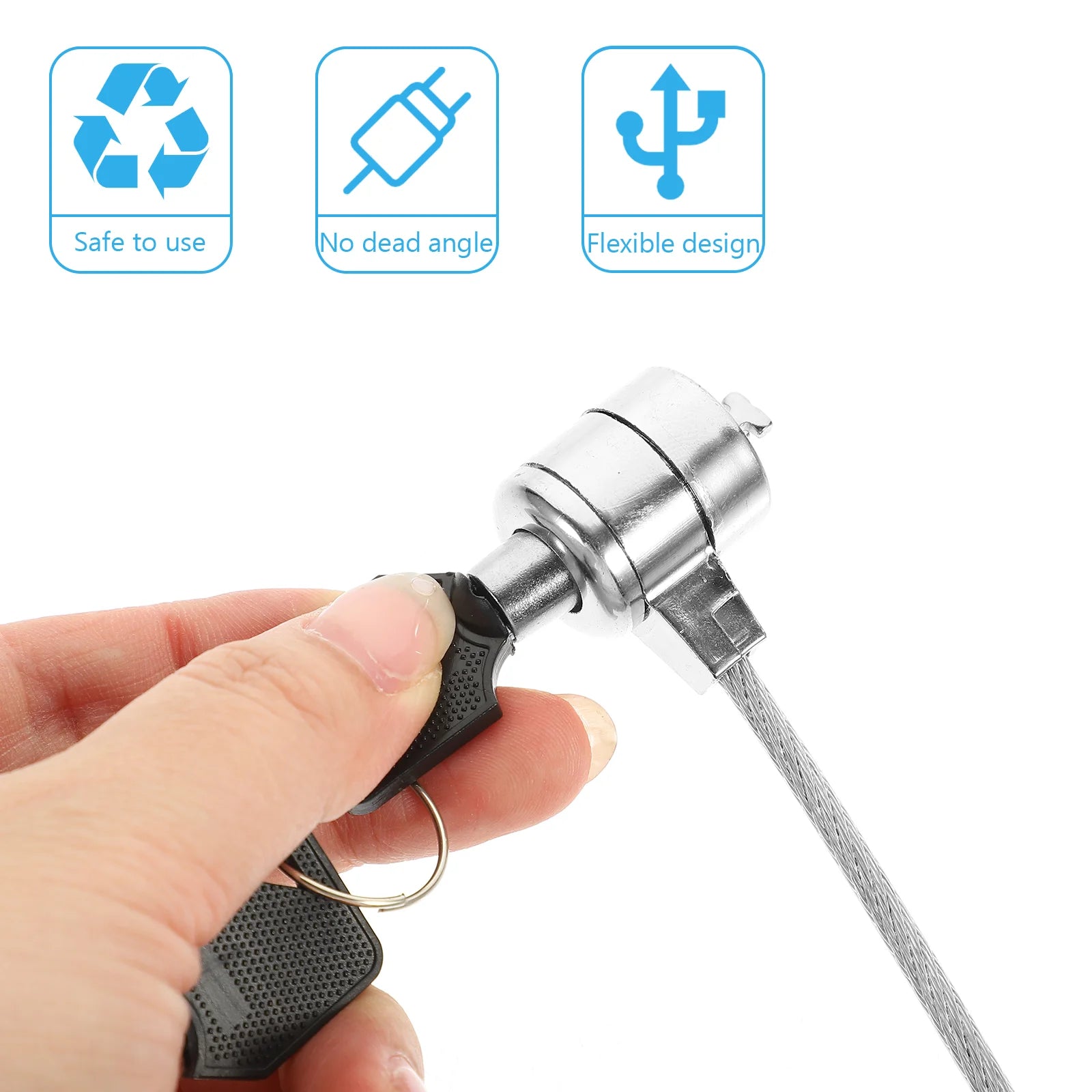Laptop Security Cable Lock Set — Flexible Alloy Wire with Keys
