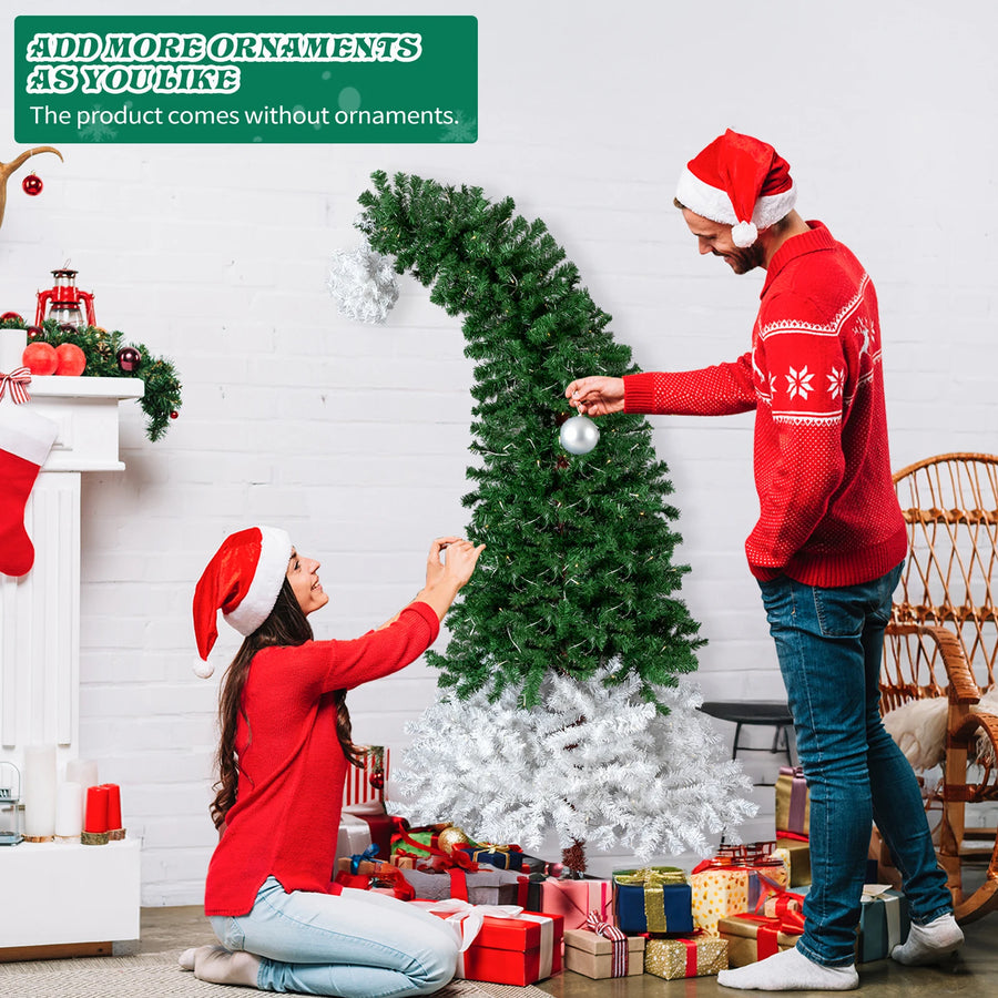 6FT Santa Hat Style Pre-Lit Christmas Tree — Festive LED Holiday Decor