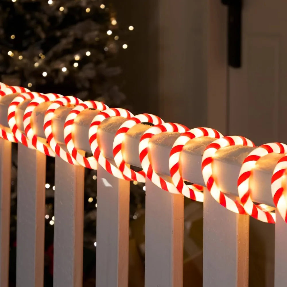 Joyfy LED Candy Cane Rope Lights — 40FT Waterproof Outdoor Holiday Decor