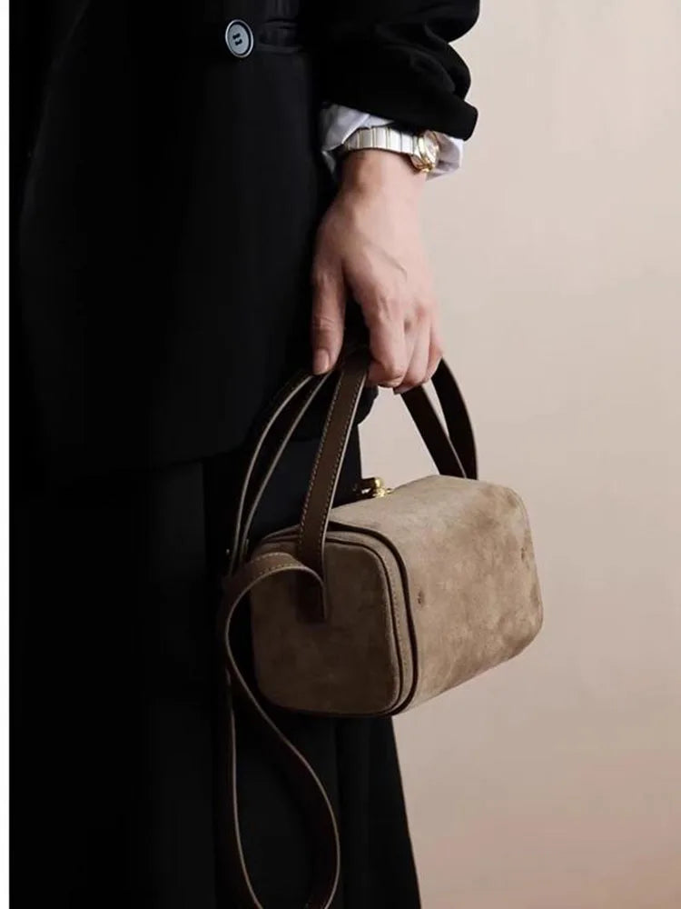 JCHENSJ Women's Mini Box Bag — Retro Frosted Crossbody Shoulder Bag