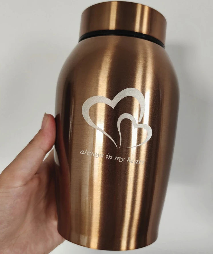 Stainless Steel Pet Cremation Urn — Elegant Memorial Keepsake for Small Animals