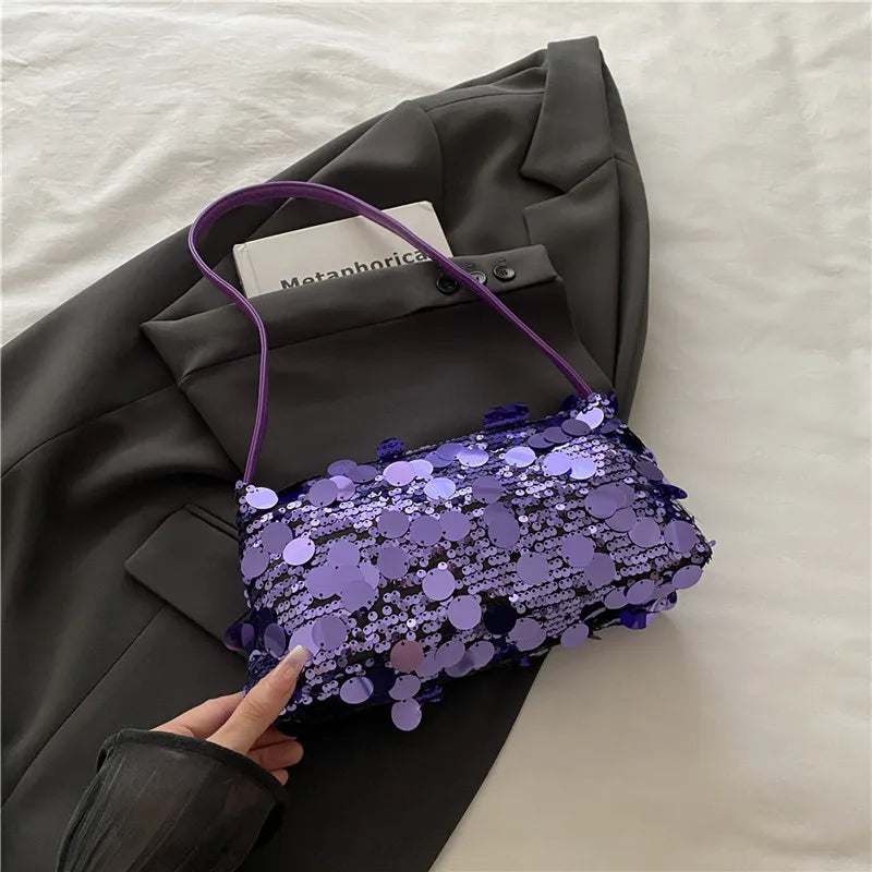 Sequin Evening Shoulder Bag — Elegant Crossbody Handbag for Parties