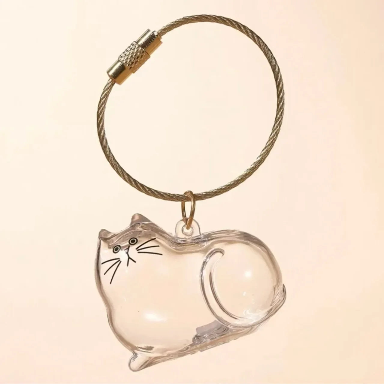 Pet Hair Memorial Keepsake Capsule — Transparent Keychain Pendant for Pet Lovers