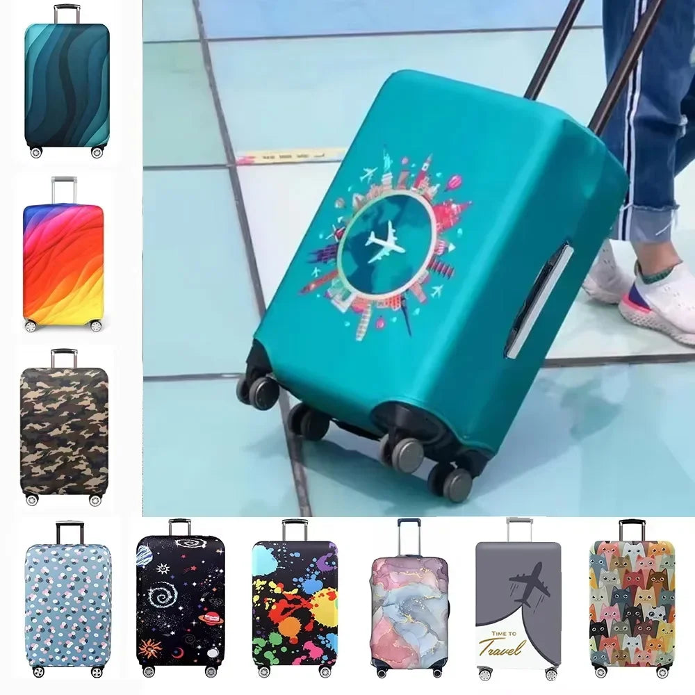 Stretch Fabric Luggage Cover — Protective Suitcase Sleeve for Travel
