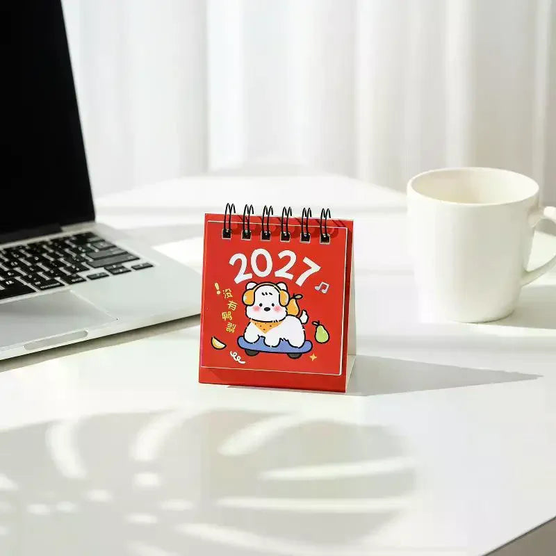 2027 Mini Desk Calendar — Portable Daily Planner for Home and Office