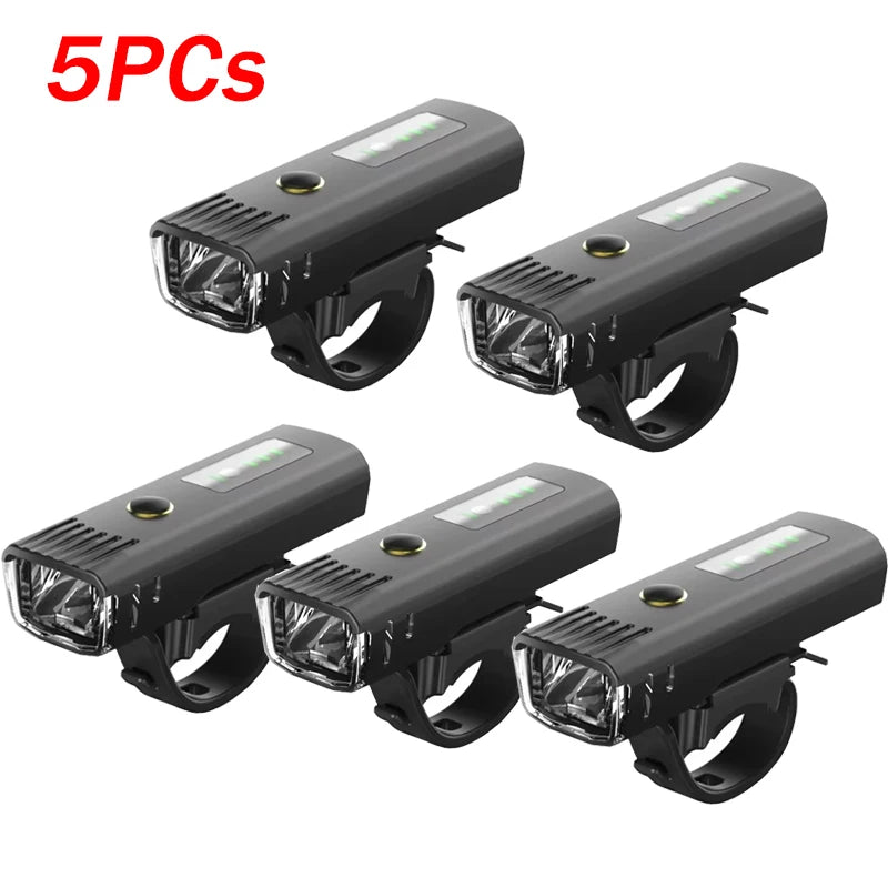 Rechargeable Bicycle LED Headlight — Waterproof Front and Rear Safety Lights
