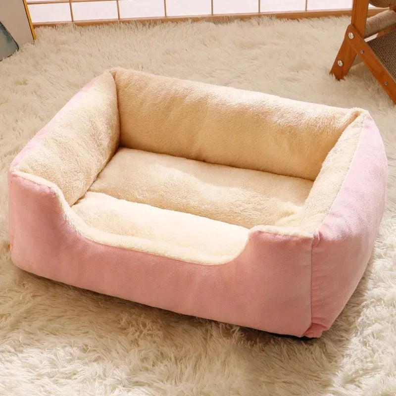 BeiYu Pet Plush Cat Bed — Cozy Winter Cushion for Small Pets