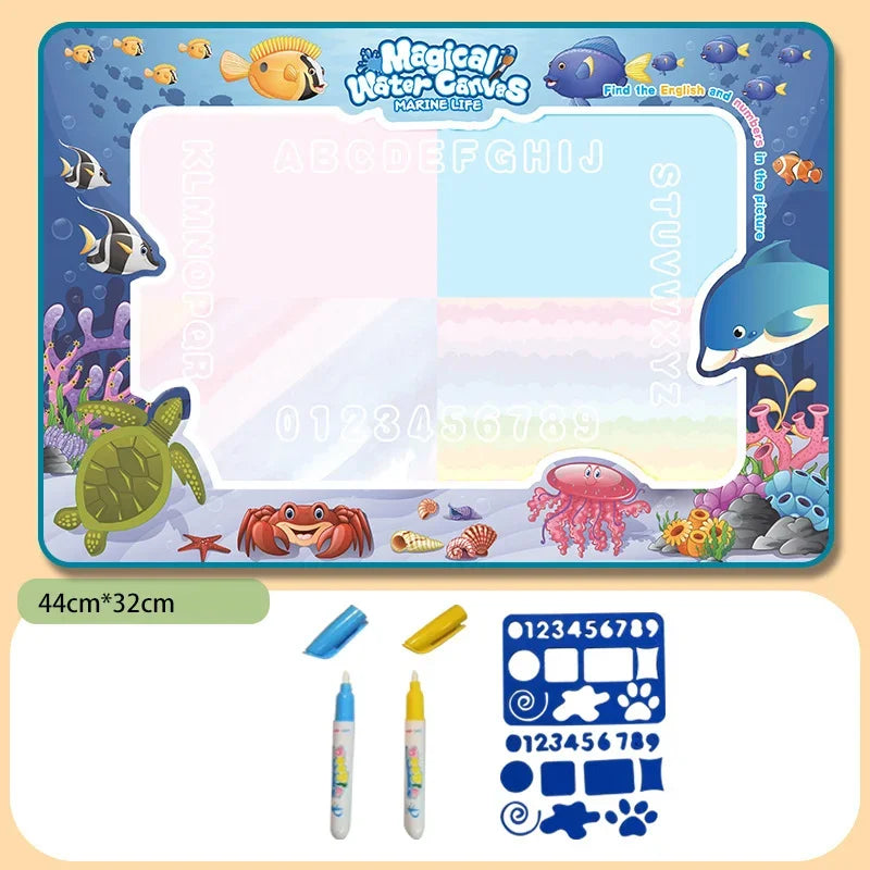 Magic Water Drawing Mat — Reusable Water Painting Board for Kids