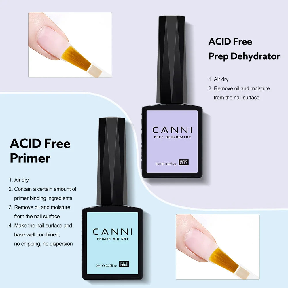 CANNI Hema Free Nail Gel Series — Professional Base, Top Coat & Primer