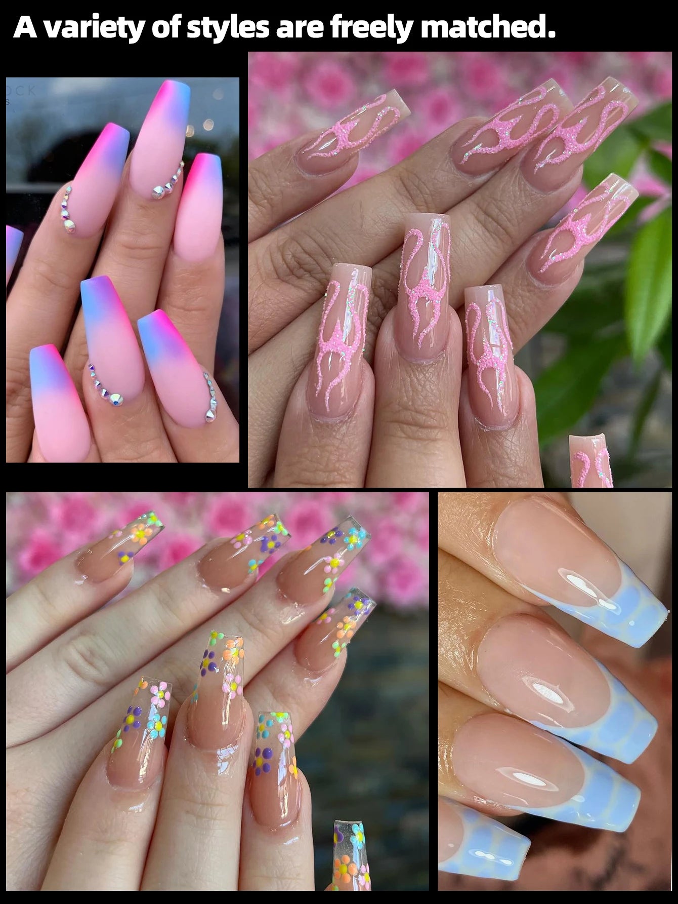 Misscheering French Nail Tips — Clear Half Cover Press On Acrylic Nails