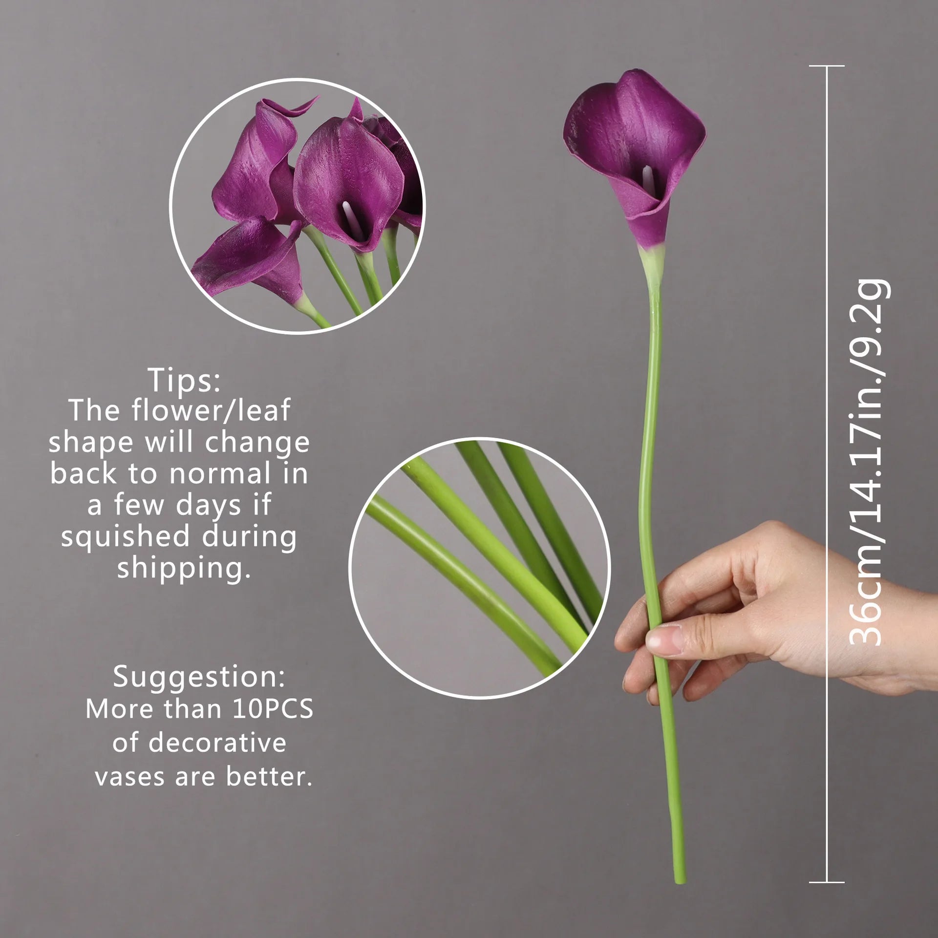 Artificial Calla Lily Flowers — Lifelike PU Floral Arrangement for Decor