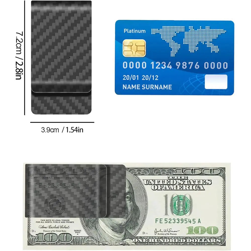 Minimalist Money Clip Wallet — Slim Front Pocket Cash Holder for Men
