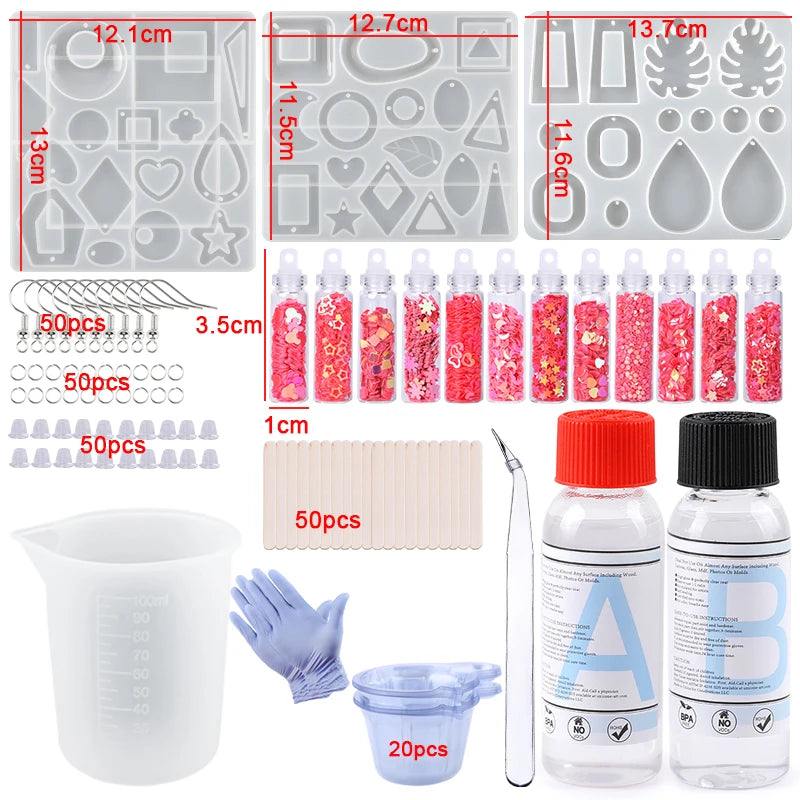QIAO Epoxy Resin Casting Kit — DIY Jewelry Making Molds & Glue Set