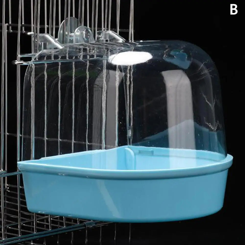 Clear Hanging Bird Bath — Easy-to-Clean Cage Shower for Small Pets