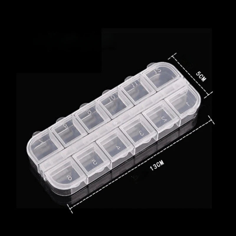 NAILFYOU Nail Art Accessories Storage Box — 12 Grid Transparent Organizer