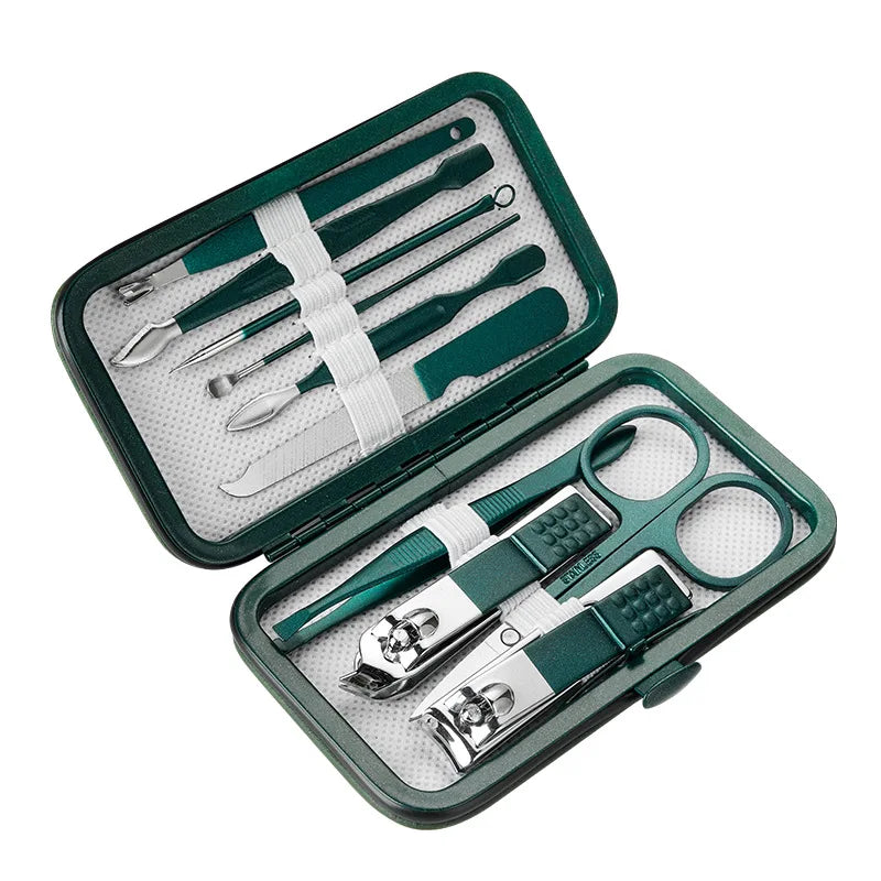 Professional 19-Piece Manicure Set — Stainless Steel Grooming Kit with Case
