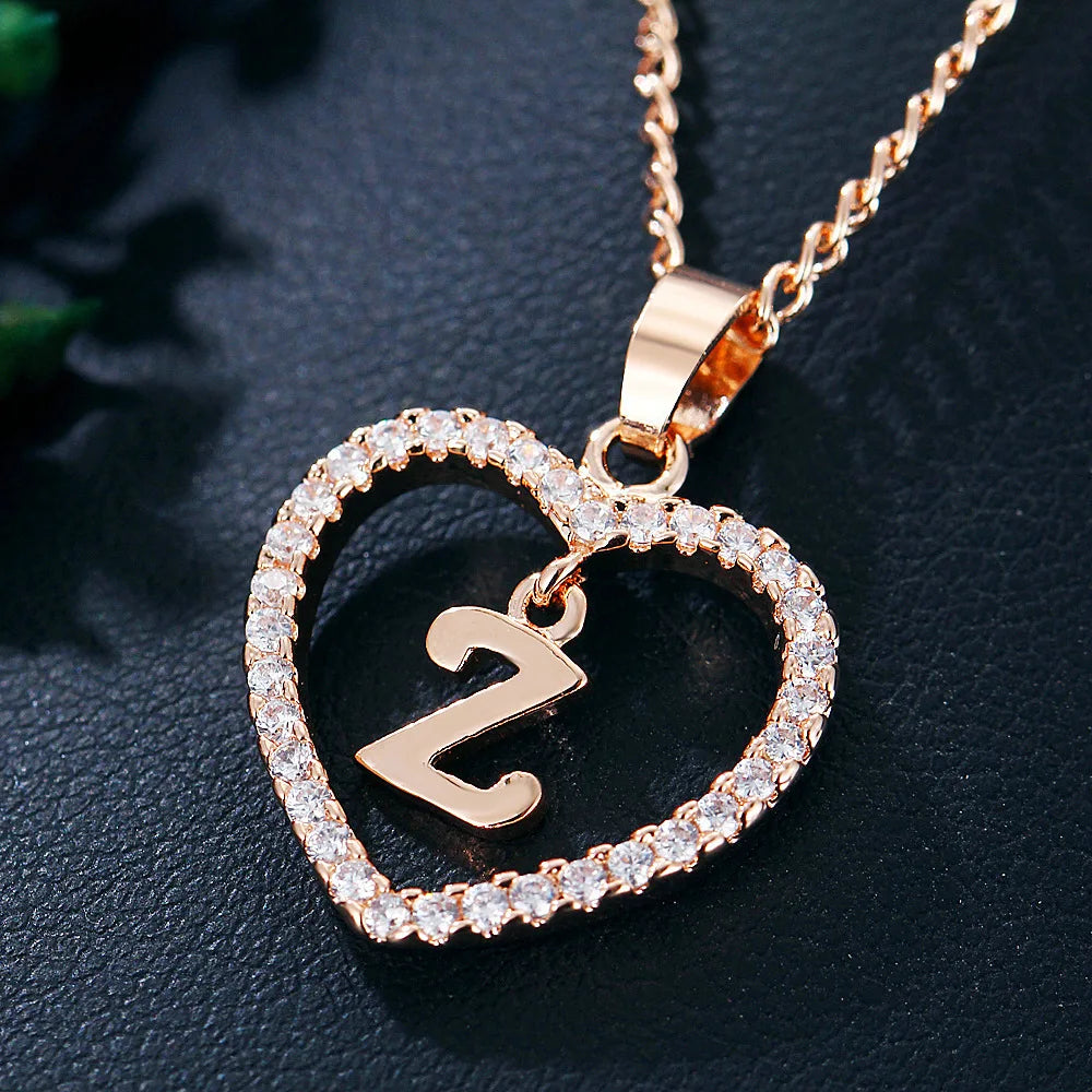 Customizable Initial Heart Pendant Necklace — Zircon Accented Jewelry