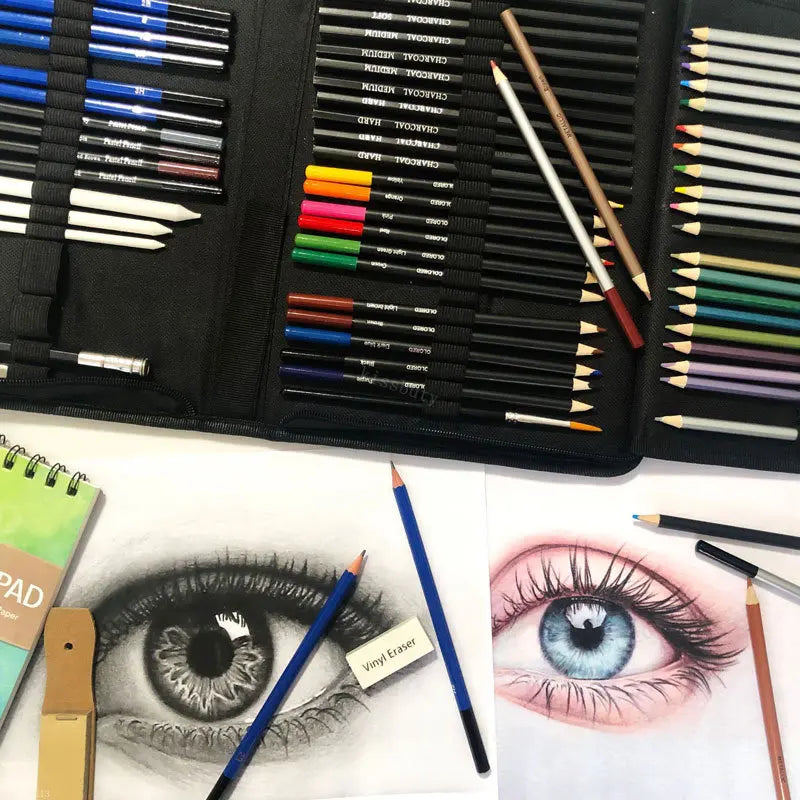 kissbuty Professional Sketching Pencil Set — Comprehensive Art Kit for Artists