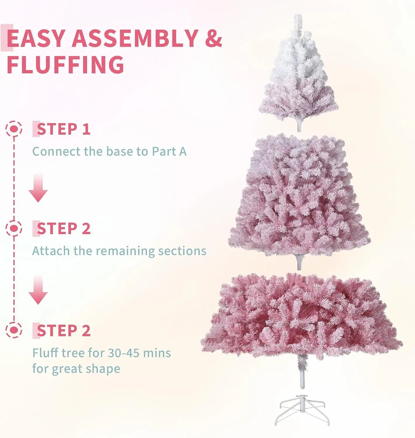 Snow Flocked Artificial Christmas Tree — Pre-Lit LED Slim Pine Tree
