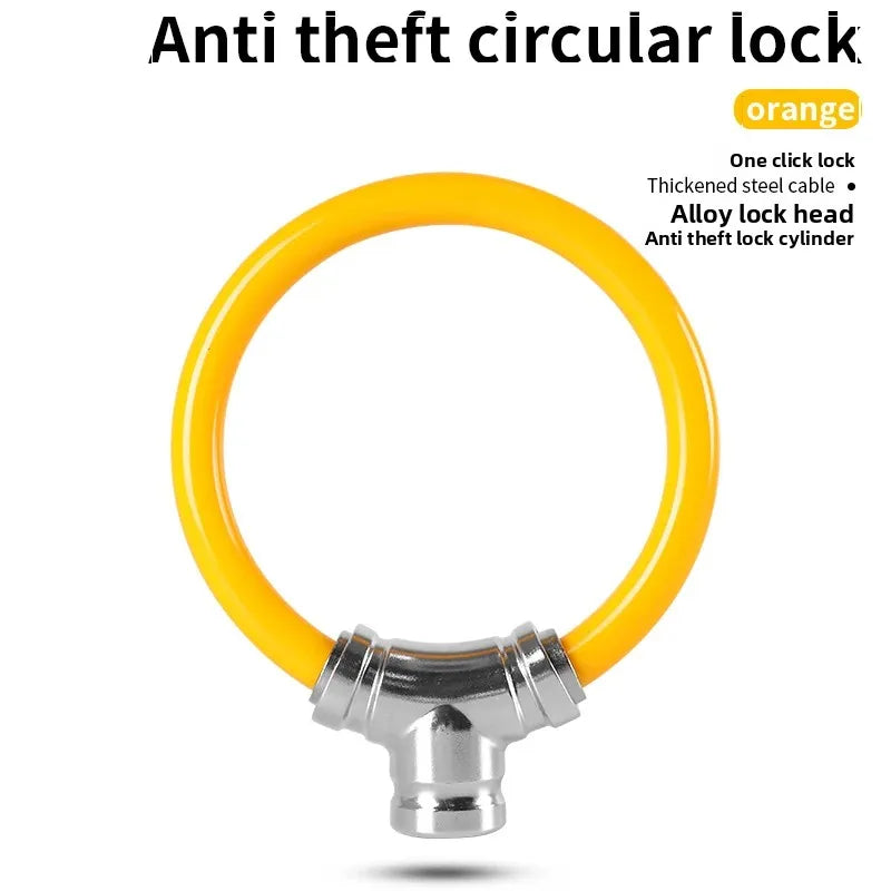 Portable Bicycle Cable Lock — Anti-Theft Ring Design for Mountain and Road Bikes