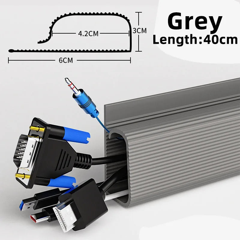 Under Desk Cable Management Kit — Cord Organizer for Home and Office