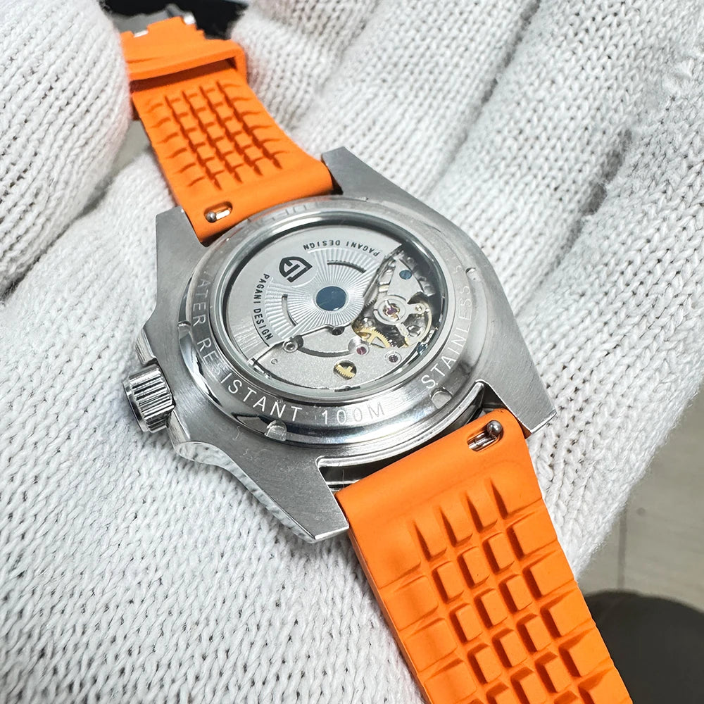 PAGANI DESIGN Luxury Automatic Watch — Waterproof Sports Wristwatch with Rubber Band