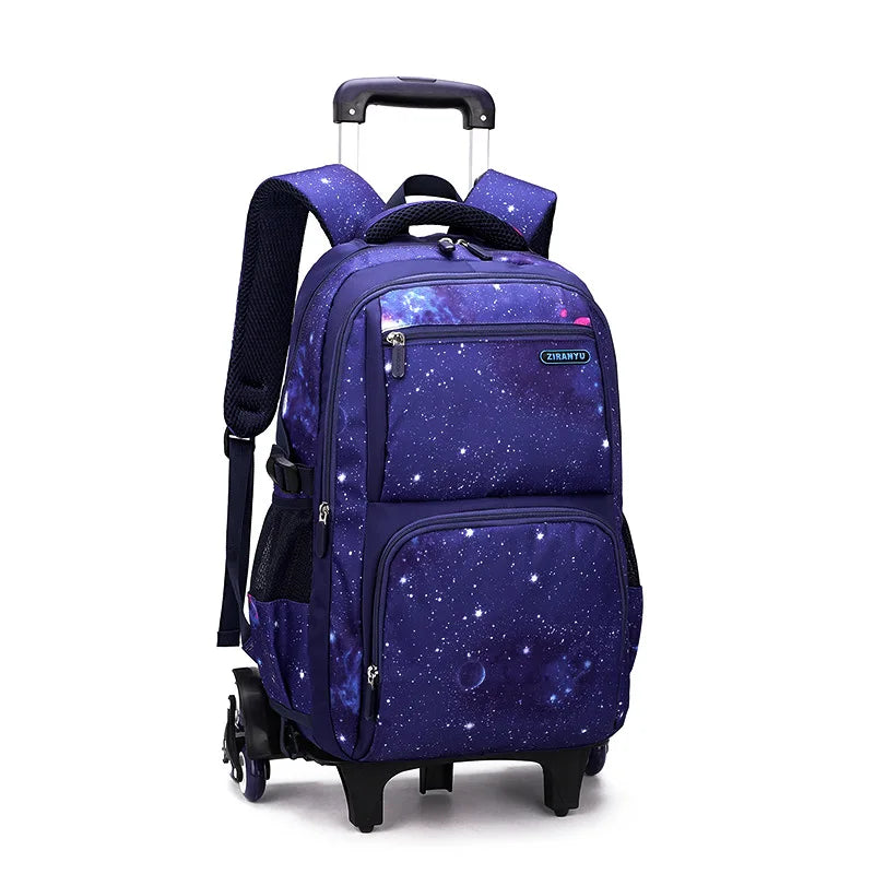 Rolling School Backpack with Lunch Box — Wheeled Trolley Bag for Students