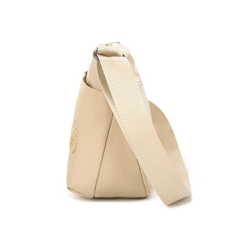 Women's Lightweight Nylon Crossbody Bag — Waterproof Multi-Pocket Shoulder Purse