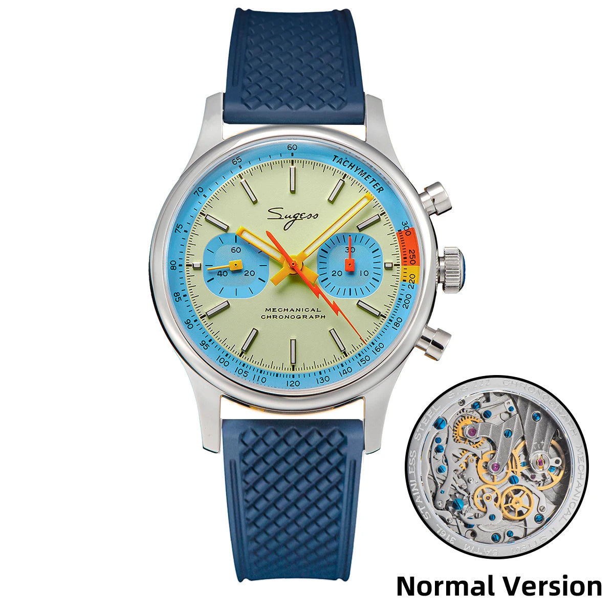 SUGESS Pilot Chronograph Watch — Mechanical Seagull Movement & Sapphire Crystal
