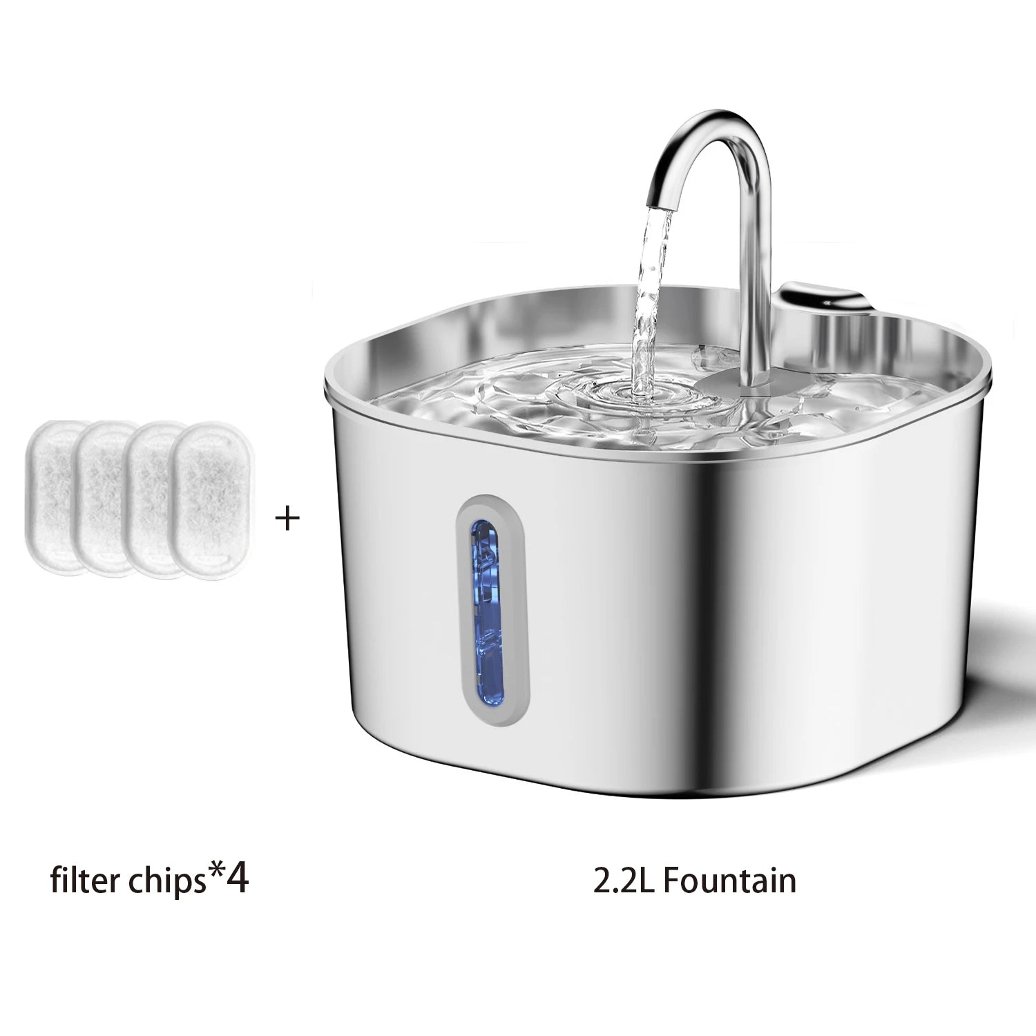 ZYfeeder Automatic Pet Water Fountain — 2.2L Stainless Steel Pet Feeder