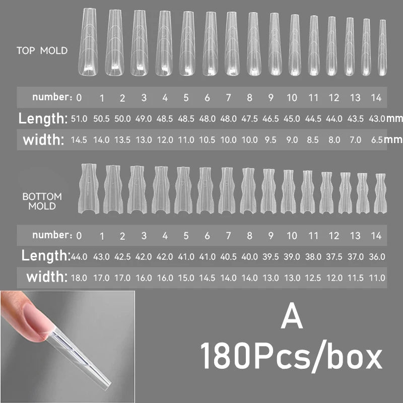 Sandwich Dual Nail Forms — Coffin and Almond Extension Molds