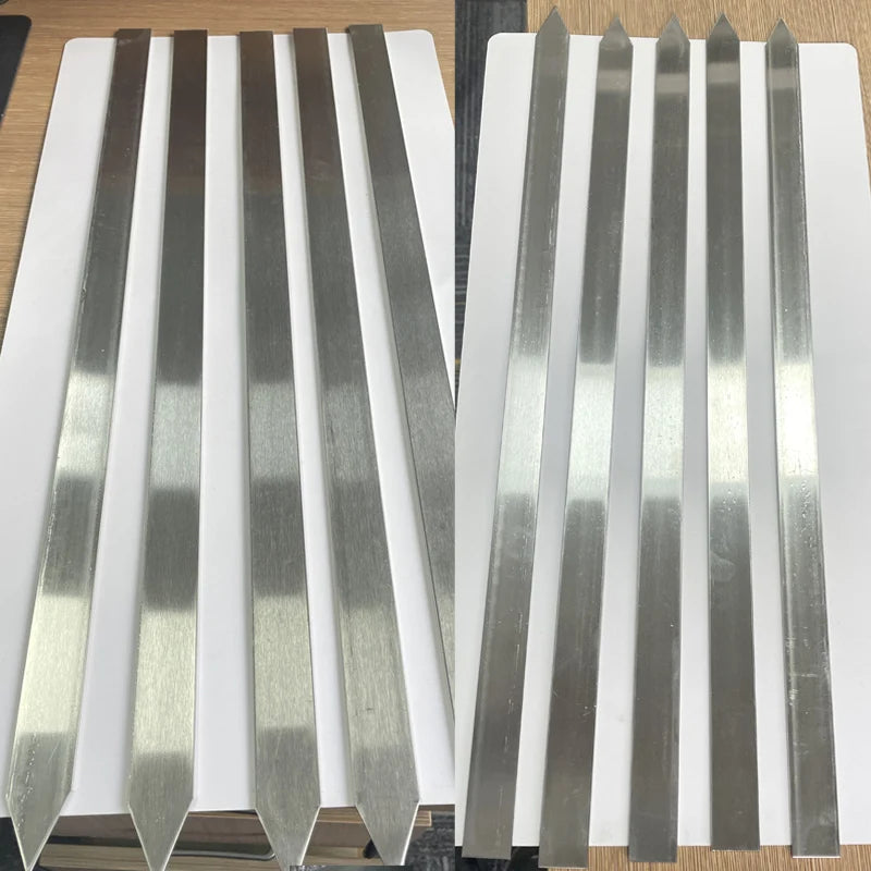Flat Metal Barbecue Skewers — Heavy Duty Grilling Tools for Kabobs
