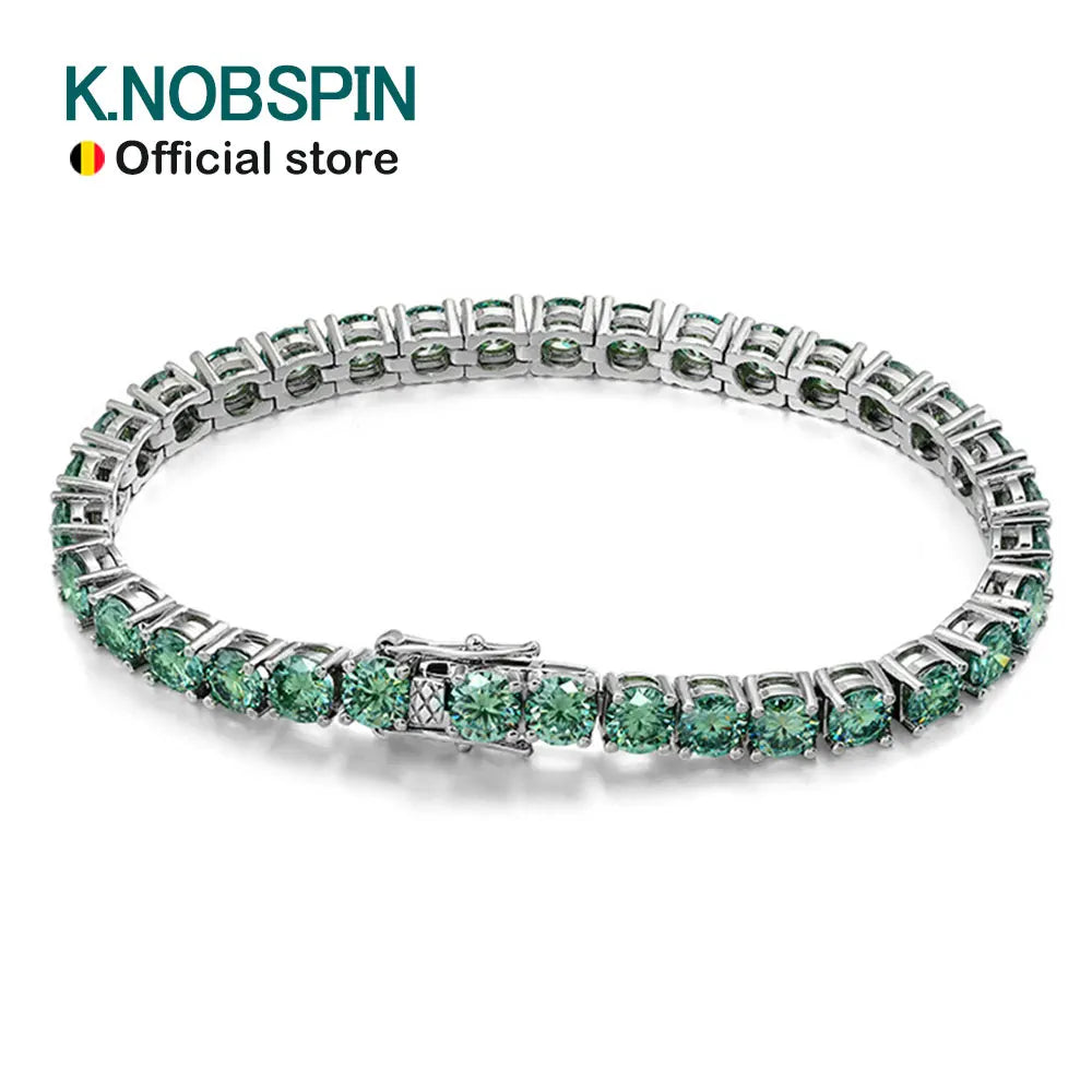 knobspin Green Moissanite Tennis Bracelet — VVS1 Lab Diamond Jewelry