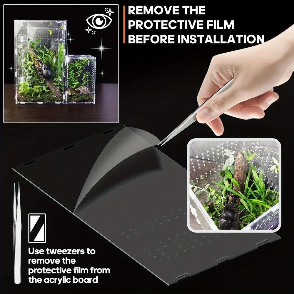 Reptile Terrarium — Transparent Habitat Cage