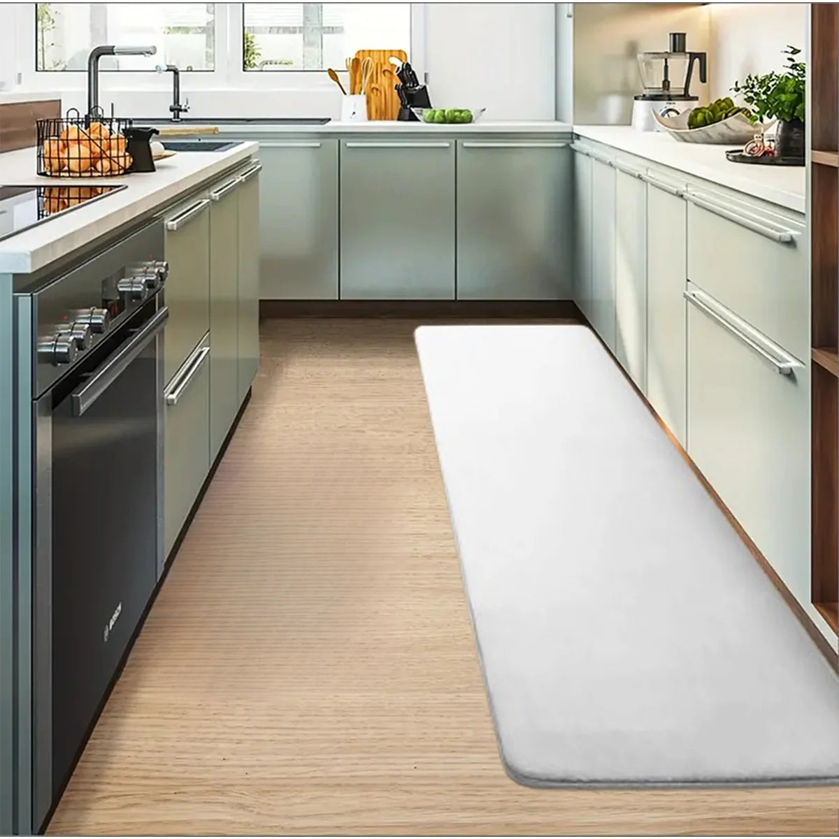 Thickened Flannel Kitchen Floor Mat — Non-Slip Absorbent Rug