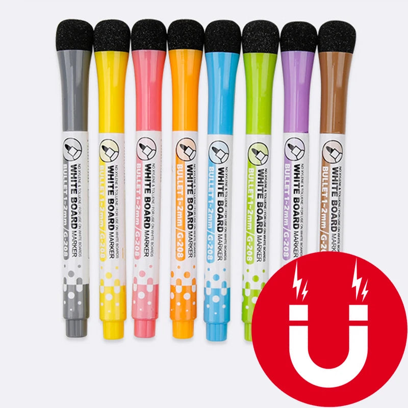 lqcrwoc Magnetic Whiteboard Markers — Erasable Dry Erase Pens for School & Home