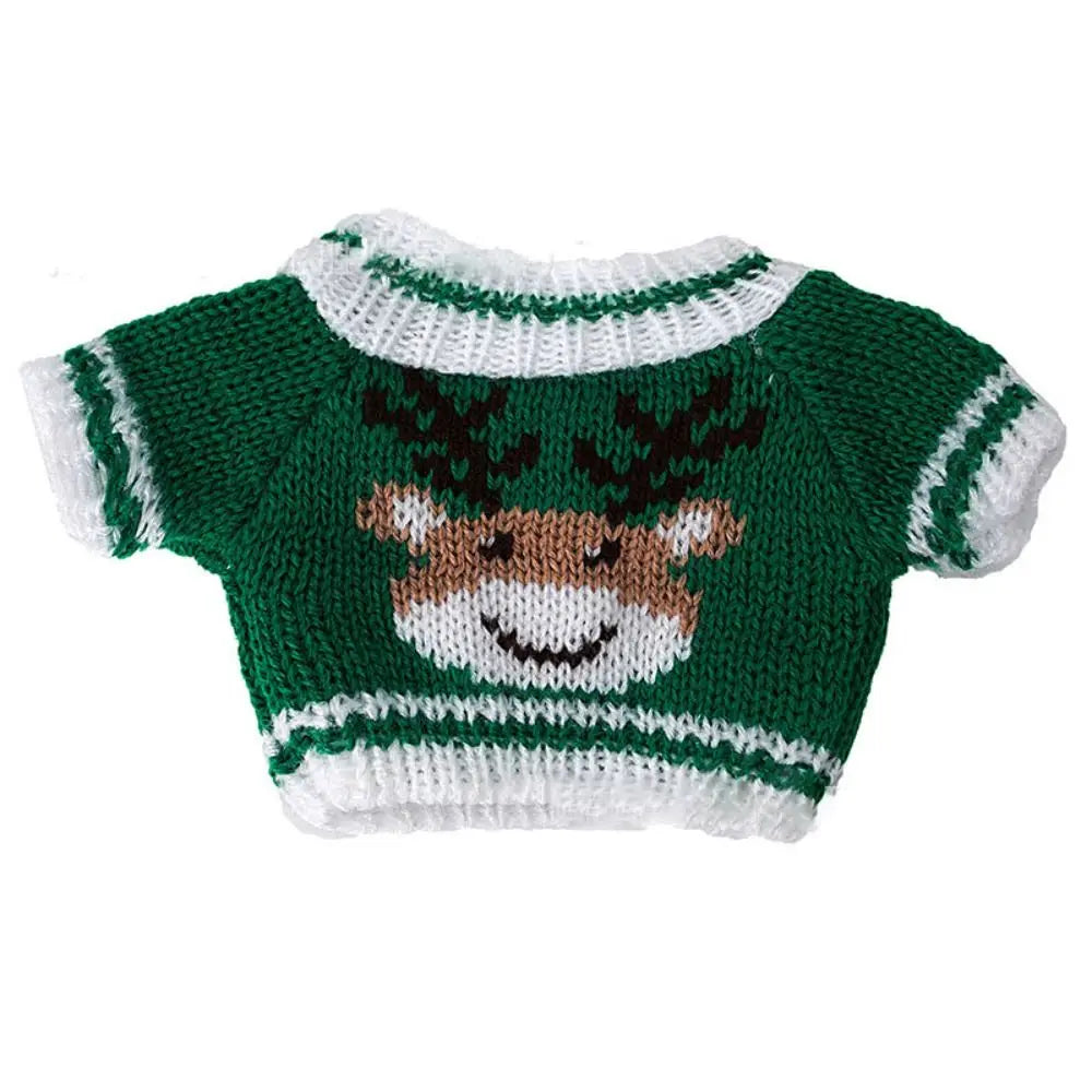 Knitted Doll Sweater — Warm Santa Claus Style Outfit for 20cm Plush Toys