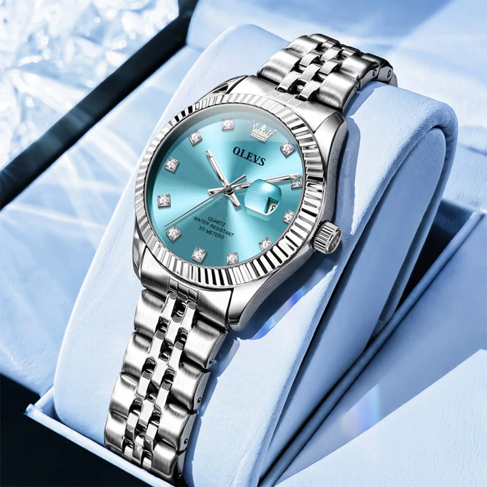 OLEVS Women's Elegant Quartz Watch — Stainless Steel Fashion Accessory