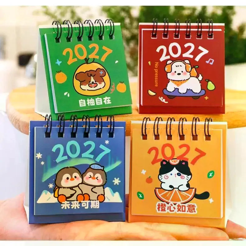 2027 Mini Desk Calendar — Portable Daily Planner for Home and Office