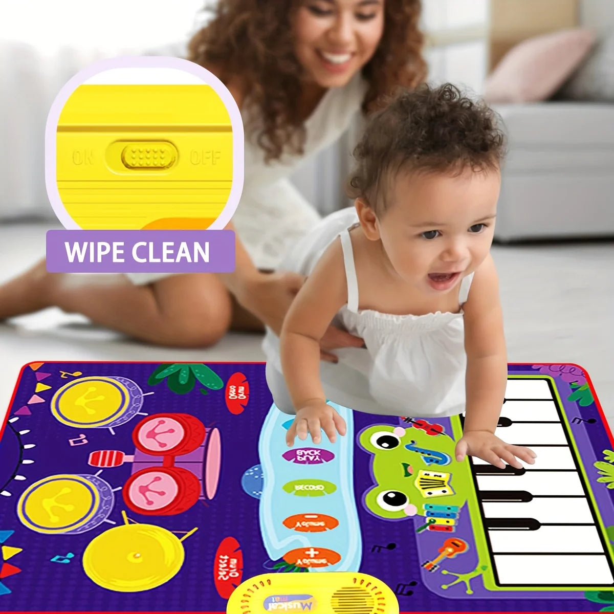 Piano and Drum Set Play Mat — Musical Sensory Instrument for Kids